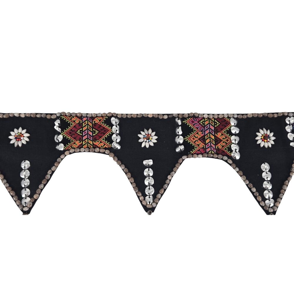 Native American Embroidered Beaded Dance Belt w/ Bells Colorful Lightweight